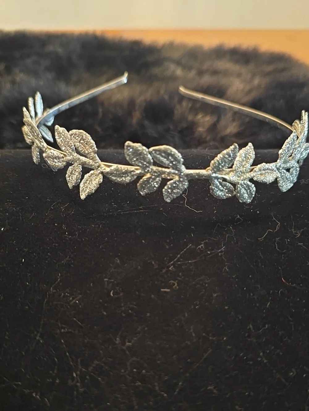 Silver Leaf Motif Headband for Women